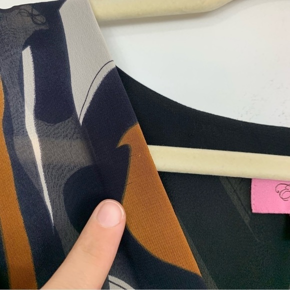 Eliza J Geometric Print Tie Waist Dress Size 6 Petite - Picture 11 of 16